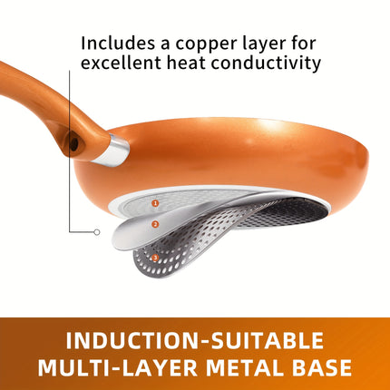 10-Piece Non Stick Pots And Pans Set, Aluminum Ceramic Cookware Set With Lids, Induction,