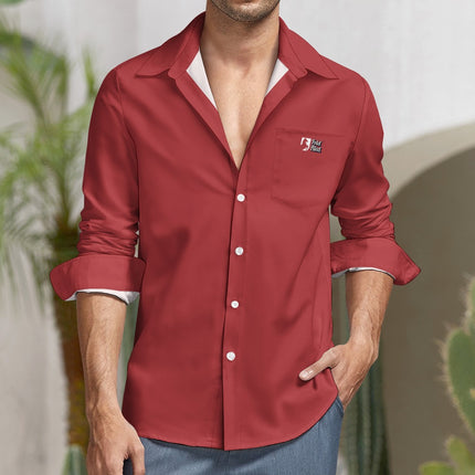 Peach Velvet Casual One Pocket Long Sleeve Shirt
