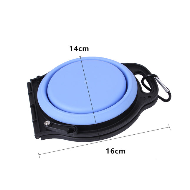 Pet Folding Silicone Double Bowl Pet Supplies Portable Dog Bowl