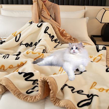 Extra Large Thickened Raschel Blanket | Double Layer Four Season Soft Throw Blanket, Machine Washable