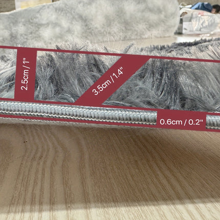 1pc Soft & Fluffy Light Gray Shaggy Artificial Wool Area Mat - Durable Polyester