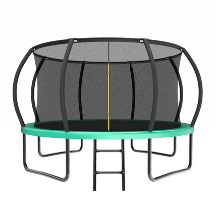 12FT Recreational Kids Trampoline with Safety Enclosure Net & Ladder and flag parts ,Outdoor Recreational Trampolines
