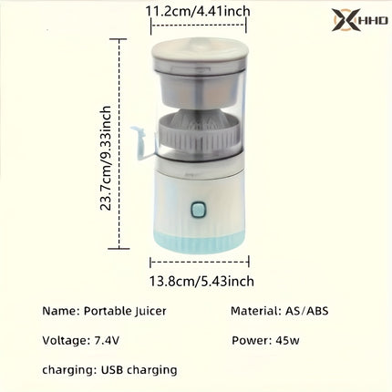 Juicer with USB Battery & Detachable Base - 4 Colors (Orange, Lemon,