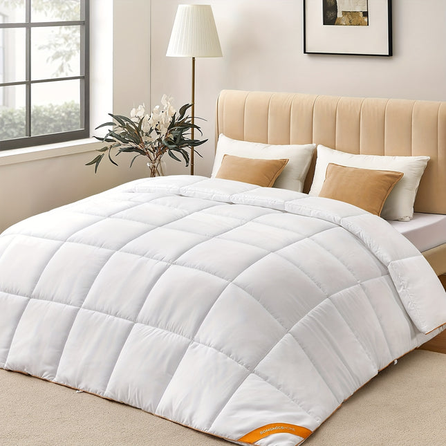 Colorful, 240 X 220 Cm, Comforter with 8 Fasteners, 300 GSM Blanket, Duvet, with Patterned Stitching