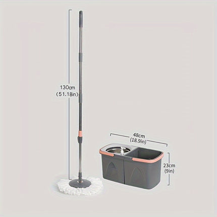 4pcs Family Spin Mop and Bucket, Includes 1 Replacement Cloth and 1 Spray Bottle.