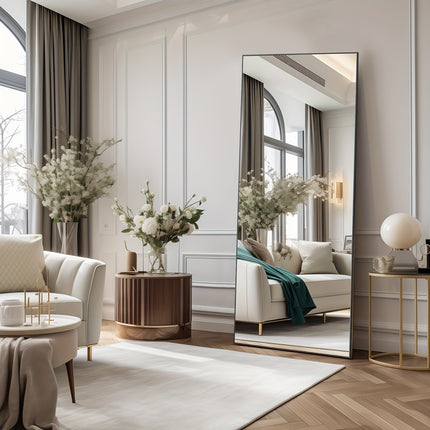 162.64 Cm X 53.34 Cm, Fully Standing Floor To Ceiling Mirror With Bracket, Living Room Wall Decoration Mirror