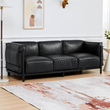 Modern Faux Leather Accent Sofa & Loveseat Set 1, 2 & 3 Seater Options with Iron Frame