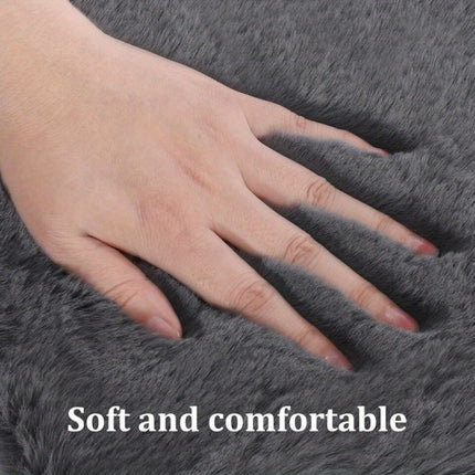 Fluffy Modern Faux Rabbit Fur Rug | Washable, Comfortable and Soft, Available in Multiple Sizes