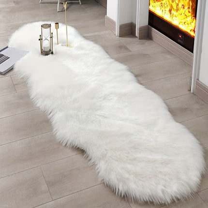 Soft and Fluffy Sheepskin Carpet - Non-slip Artificial Fur Carpet for Bedroom, Living Room and Game Room
