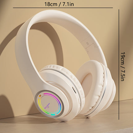 Wireless Over-Ear Headphones with Multi-Color LED Lights - Comfortable, Foldable Design