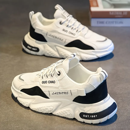1 Pair MAINALUN Men's Low-Top Sneakers - All-Season White Outdoor & Casual Shoes