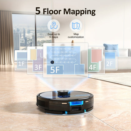 Lubluelu SL60 Plus Robot Vacuum with Self-Emptying Feature, 4500Pa Suction Power