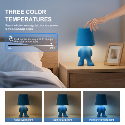 Colorful Cartoon Plush Doll Desk Lamp | Adjustable Three Light Colors, Touch Switch