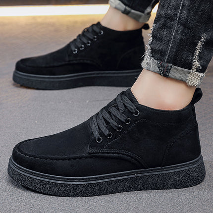 Men's British Retro s - PU Upper & Rubber Sole Lace-Up Short Boots, Round Toe All