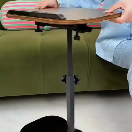 360° Rotating C-Shaped Adjustable Height Laptop Table with Built-In Storage