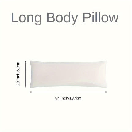 1pc White Full Body Pillow Insert - Fluffy Long Bed Pillow For Adults - Firm Large Body Pillow For Side And Back Sleepers