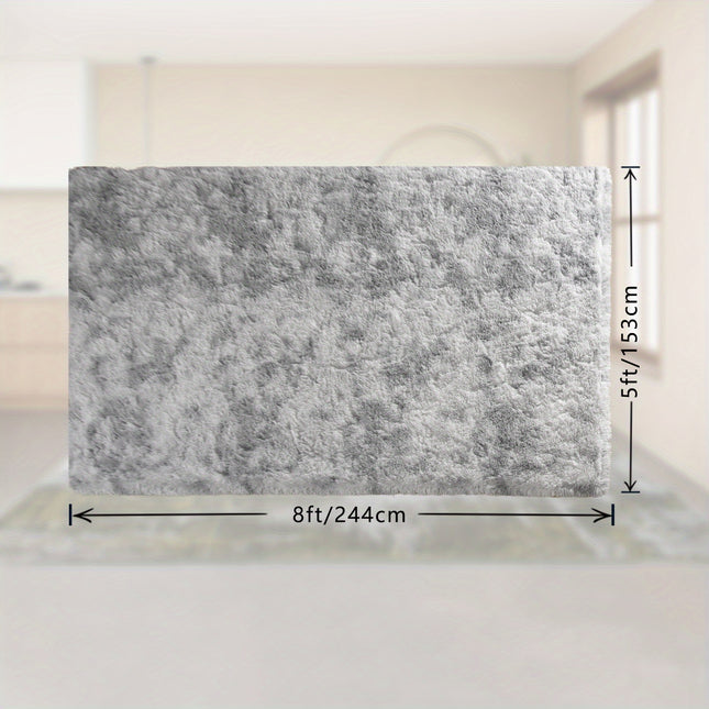 Fluffy Tie-Dye Carpet, Machine-Washable Indoor Carpet, Anti-Slip Modern Carpet