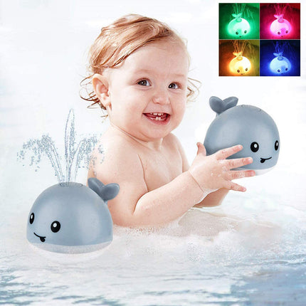 Summer Electric Induction Water Spray Whale Baby Bathroom Bath Toy With Light Music Universal Water Play Toy