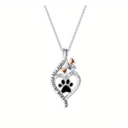 Dog's Paw Geometric Pendant Dog Footprints Necklace Animal Necklace Wholesale