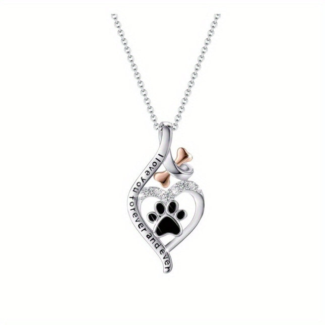 Dog's Paw Geometric Pendant Dog Footprints Necklace Animal Necklace Wholesale