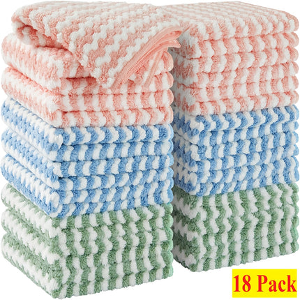 10 Pack Microfiber Cleaning Cloths & Reusable Kitchen Towels