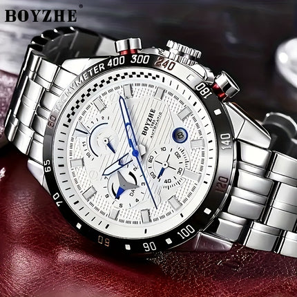 Men's Automatic Mechanical Watch Wristwatch with Hollowed-Out Back, Automatic Winding