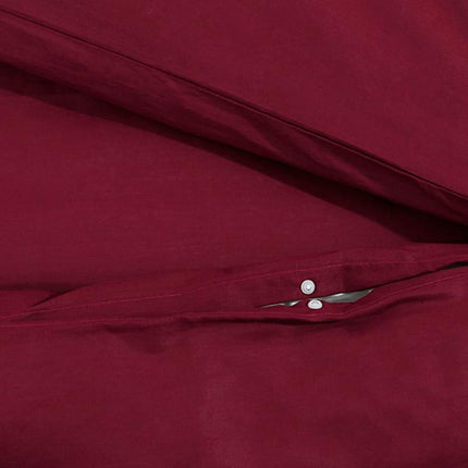 Luxury Deep Burgundy Quilt Cover Set - Soft Light -Friendly All-Season Bedding with Zipper Closure,