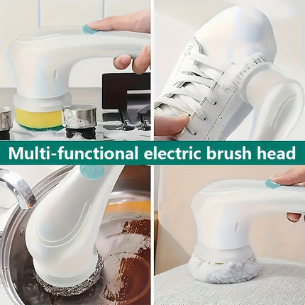 The dolphin electric rotating cleaning brush has a replaceable head and is USB - charged