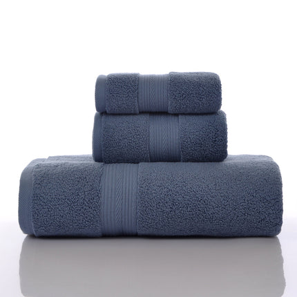 Household Soft Absorbent Solid-Colored Pure Cotton Towel Set Of Three