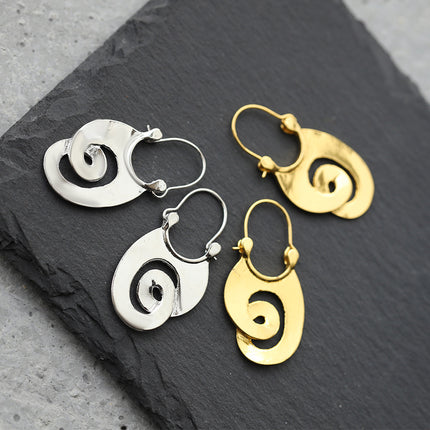Spiral Design Ear Ring Retro Geometry