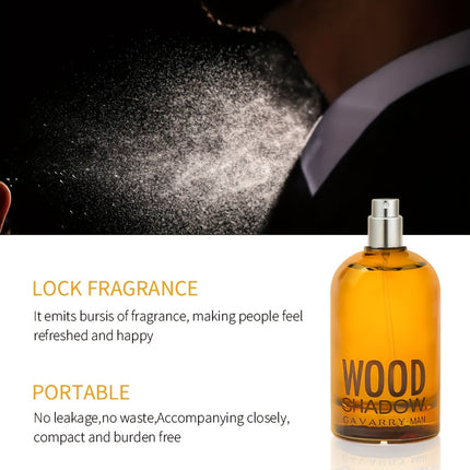 Men'S Luxury Wood Perfume - Long-Lasting Sandalwood Scent, Elegant Amber Liquid in Sophisticated
