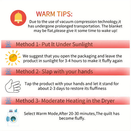 Thickened three-layer warm quilt, pure color surface fluffy, can be heated immediately