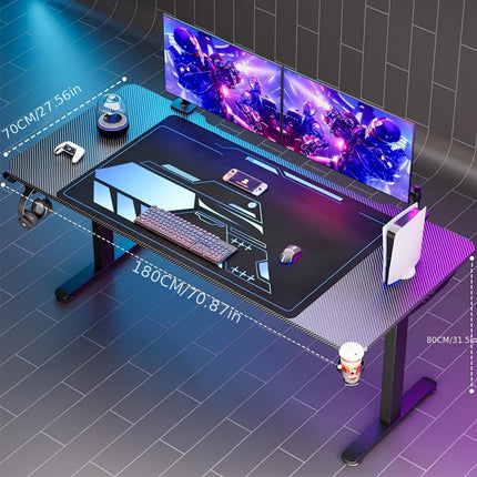 Desk, Computer Desk, Gaming Table, Esports Table, with Mouse Pad, Plastic Cup Holder
