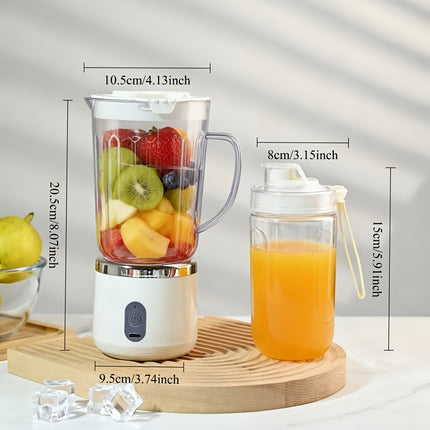 Rechargeable Juicer Dual Cups, Multifunctional, Wireless, Portable Blender, Ideal for Home