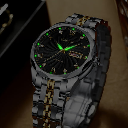 A Stylish Automatic Mechanical Watch for Men with a Calendar, Luminous Hands