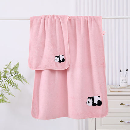 Coral Velvet Panda Embroidery Covers Soft And Absorbent