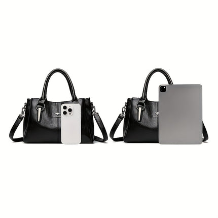 Elegant Black Handbag for Wo Large Capacity Shoulder & Crossbody Handbag