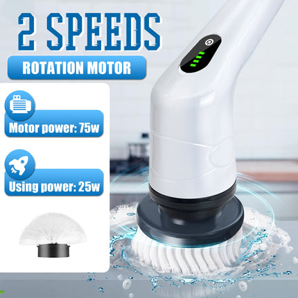 Electric Spin Scrubber, Upgrade Cordless Cleaning Brush, 4500RPM Powerful Cleaning