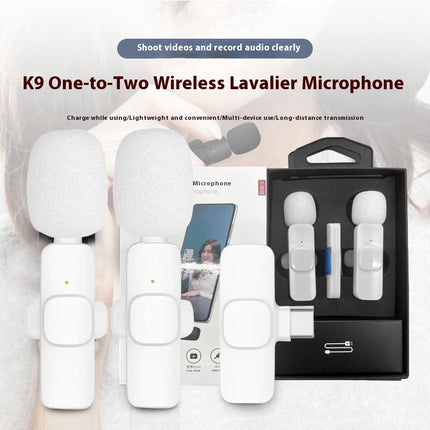 White One-to-two Wireless Neckline Clip Small Microphone