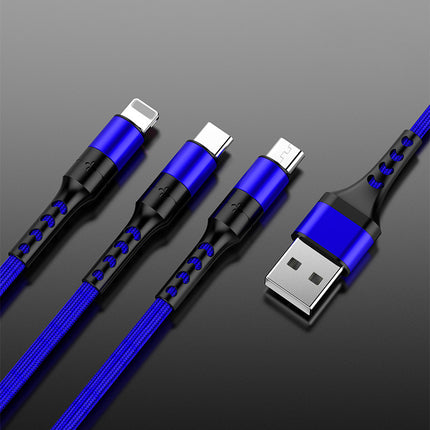 Braided One With Three Data Android Fast Charging Cable