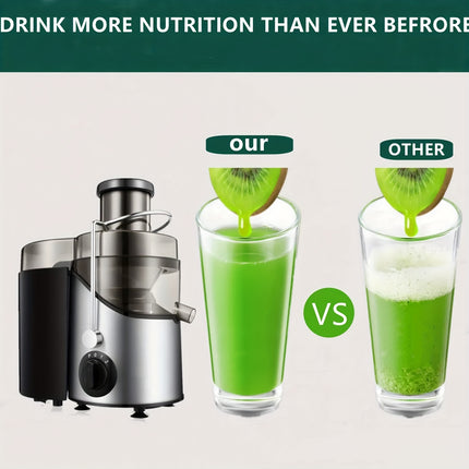 Juicer Vegetables And Fruit, Max 800W Juicer Machine Made of Stainless Steel with 3 Speed Levels