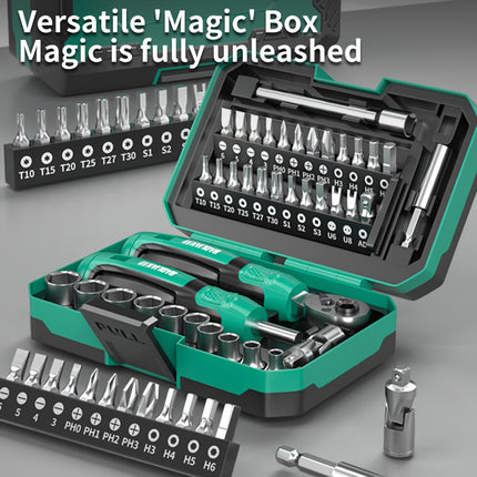 1 Set 40-in-1 Ratchet Wrench and Multi-Function Screwdriver Kit with 24-Tooth Ratchets  Professional