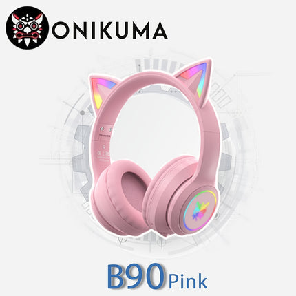 Gaming Headset with Cat Ears, Bluetooth, Noise Cancelling, High-Quality Sound, Cute Design