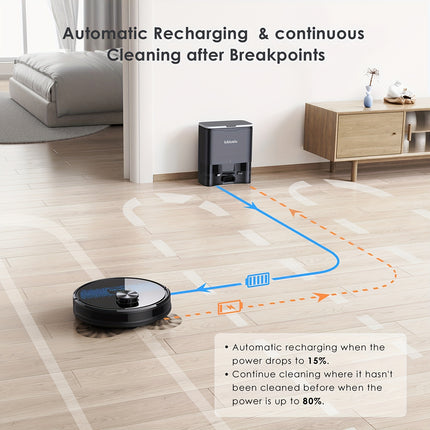 Lubluelu SL60 Plus Robot Vacuum with Self-Emptying Feature, 4500Pa Suction Power