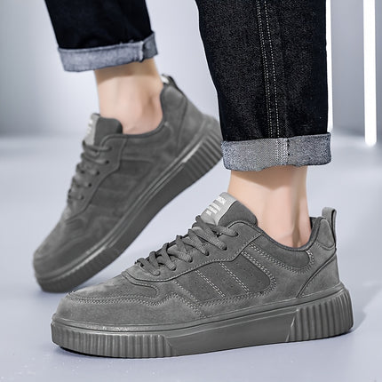 Men's Large Size Lace-Up Casual Skateboard Shoes Non-Slip MD Sole, Comfortable EVA Fabric Insole