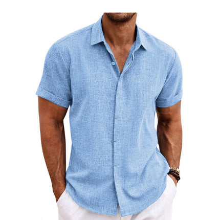 Men's Linen Short Sleeved T-shirt Loose Fitting