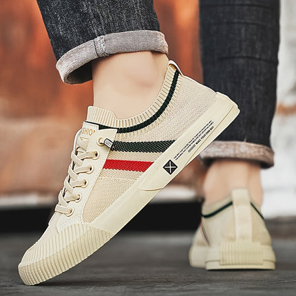Men's Breathable Slip-On Skate Sneakers - Lightweight Casual Shoes for Outdoor, Daily Wear & Camping