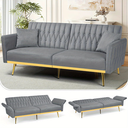 Sofa Bed Featuring Adjustable Arm And Back Rests, a Cozy Futon Loveseat with a Button-Tufted Style,