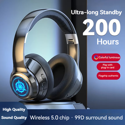 Wireless Gaming Headphones with Noise Reduction and Ambient Lighting