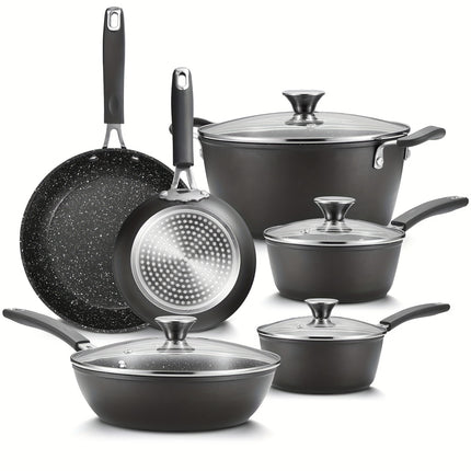 Cookware Sets, Anti-Scald Handles and Lids, Induction Pots and Pans Set Non-Stick